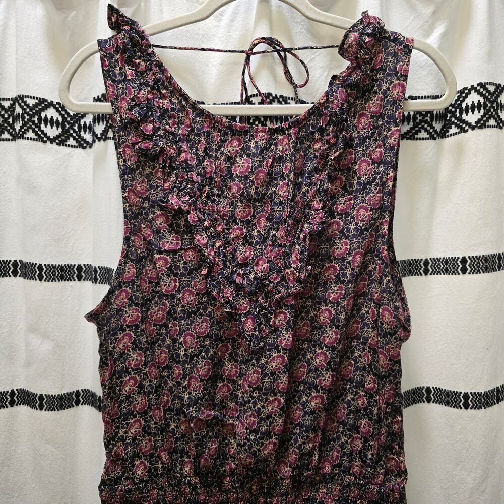Free People I'm Your Favorite floral sleeveless mini dress ruffle detail large